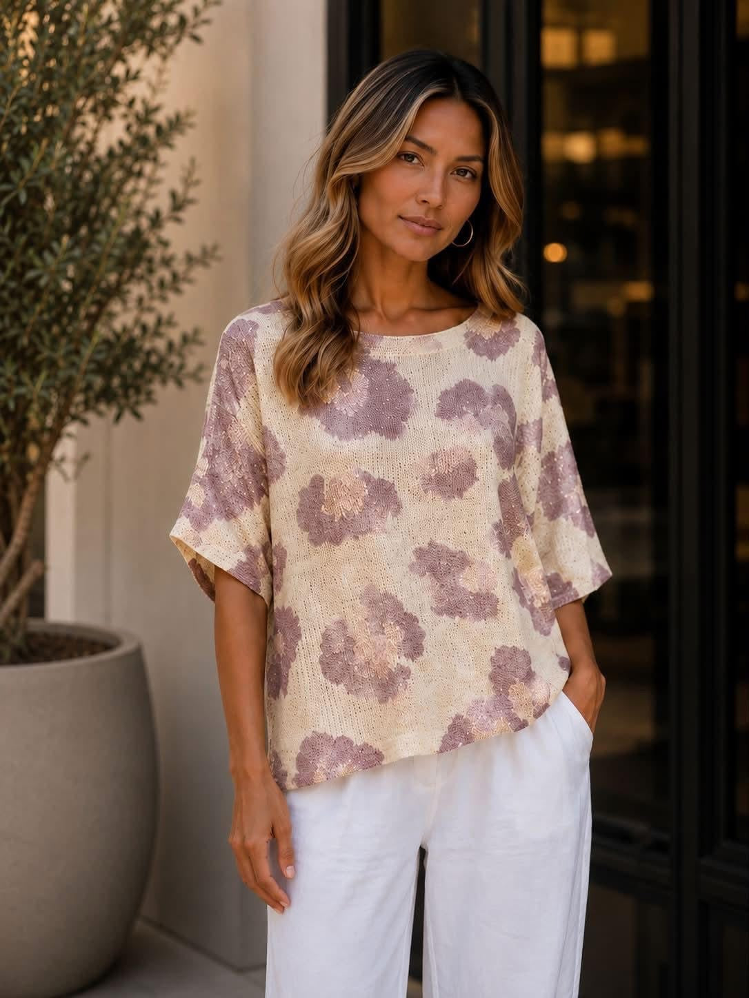 Fine Mesh Knit - Pink Leopard