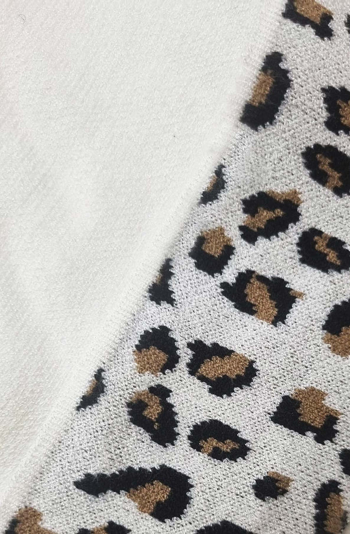 Leopard Knitted Top - Ivory