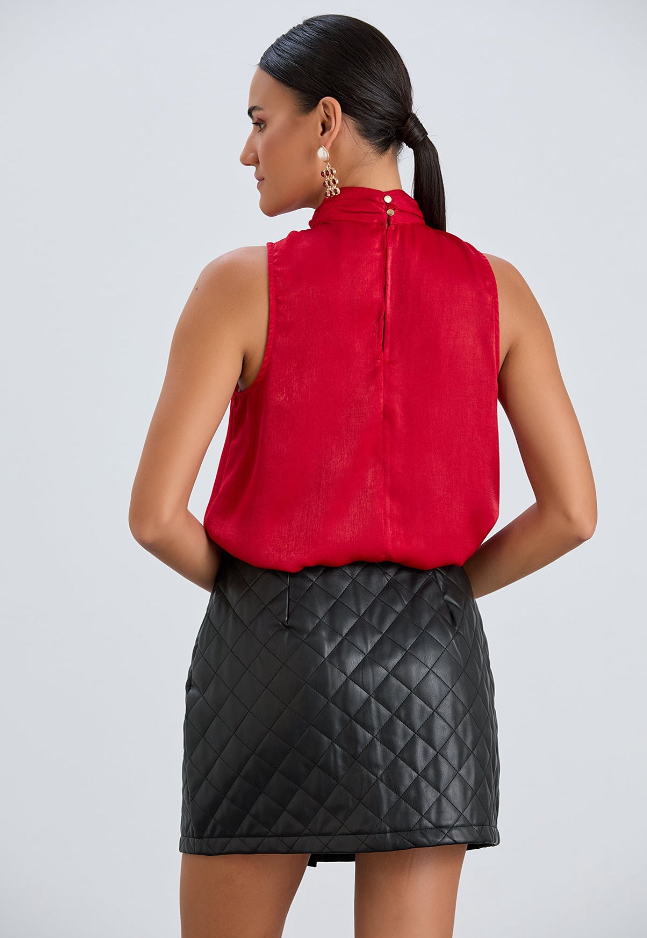 Satin Blouses - Red