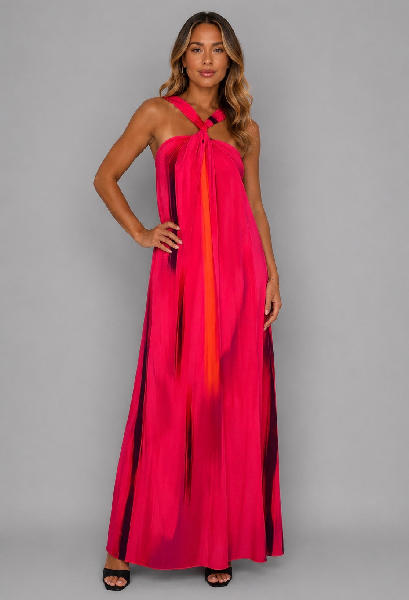 Halter Neck Dress - Fuschia