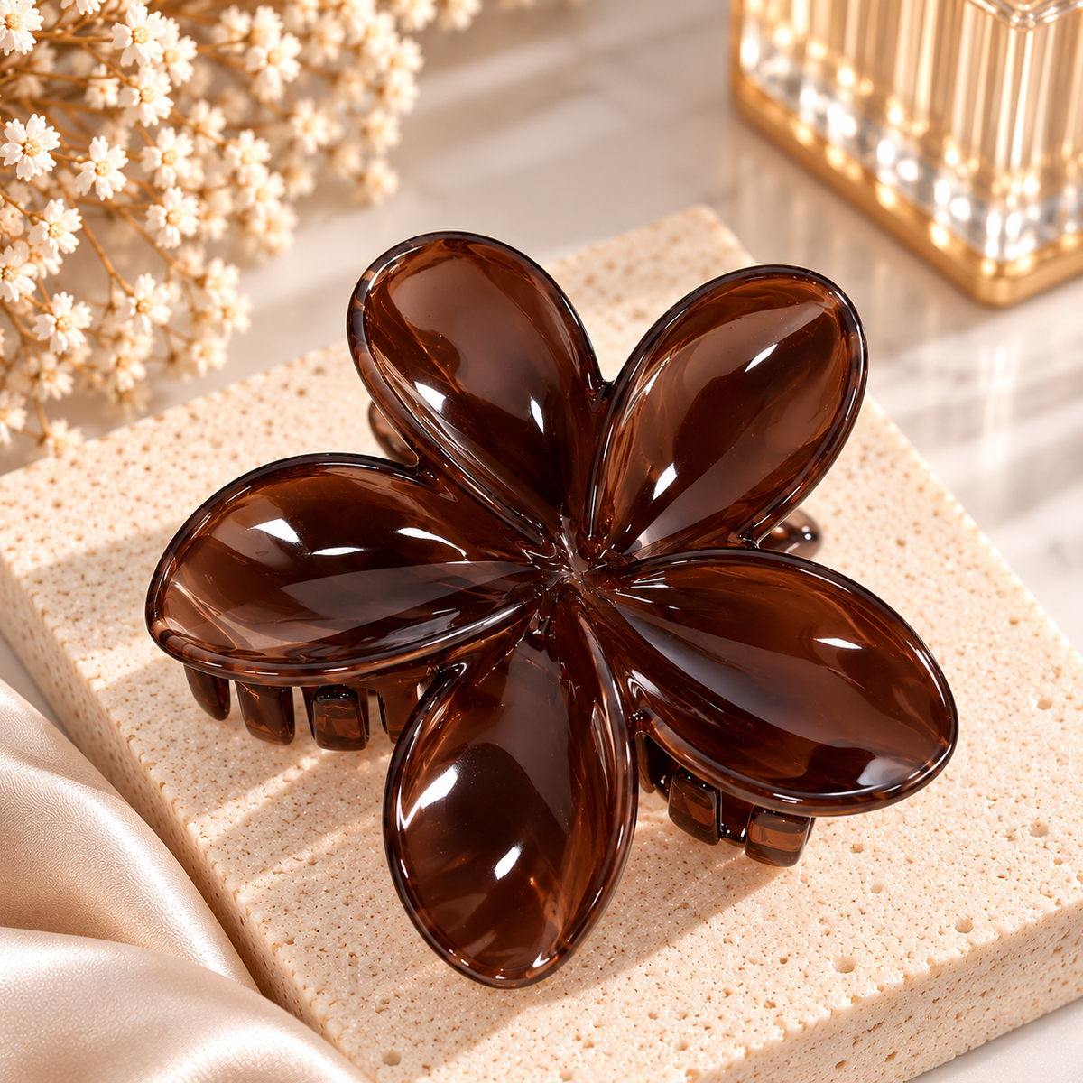 Printed Flower Hair Clips - 3 colours