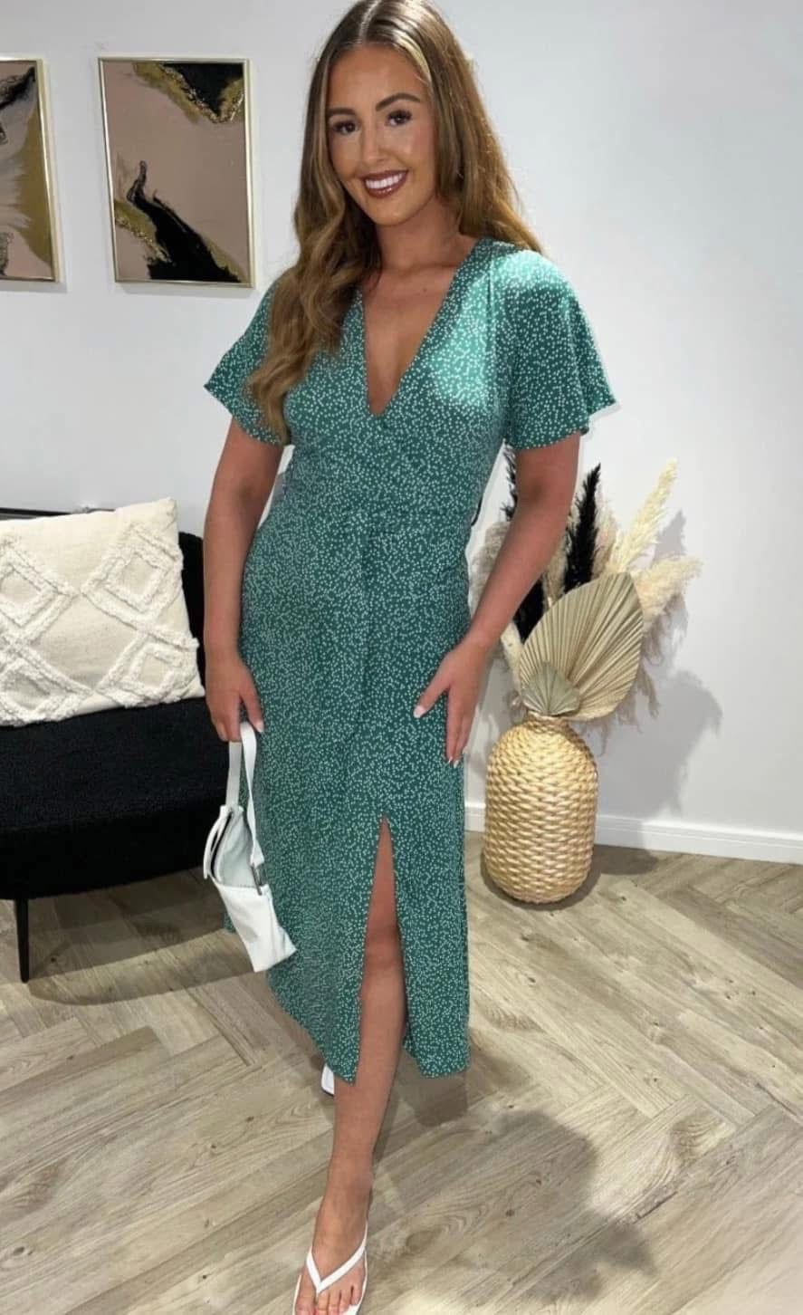 Polka Dot Dress - Green