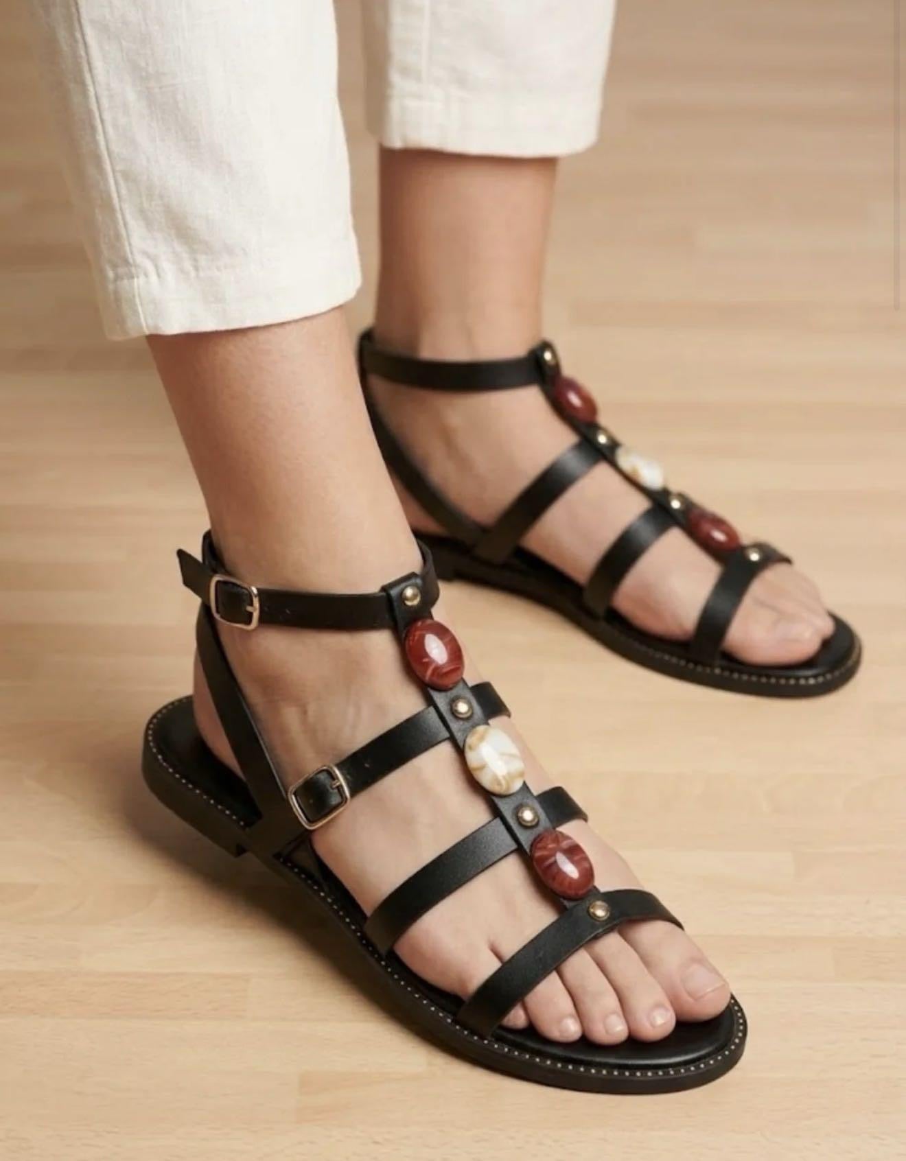 Gladiator Sandals - Black