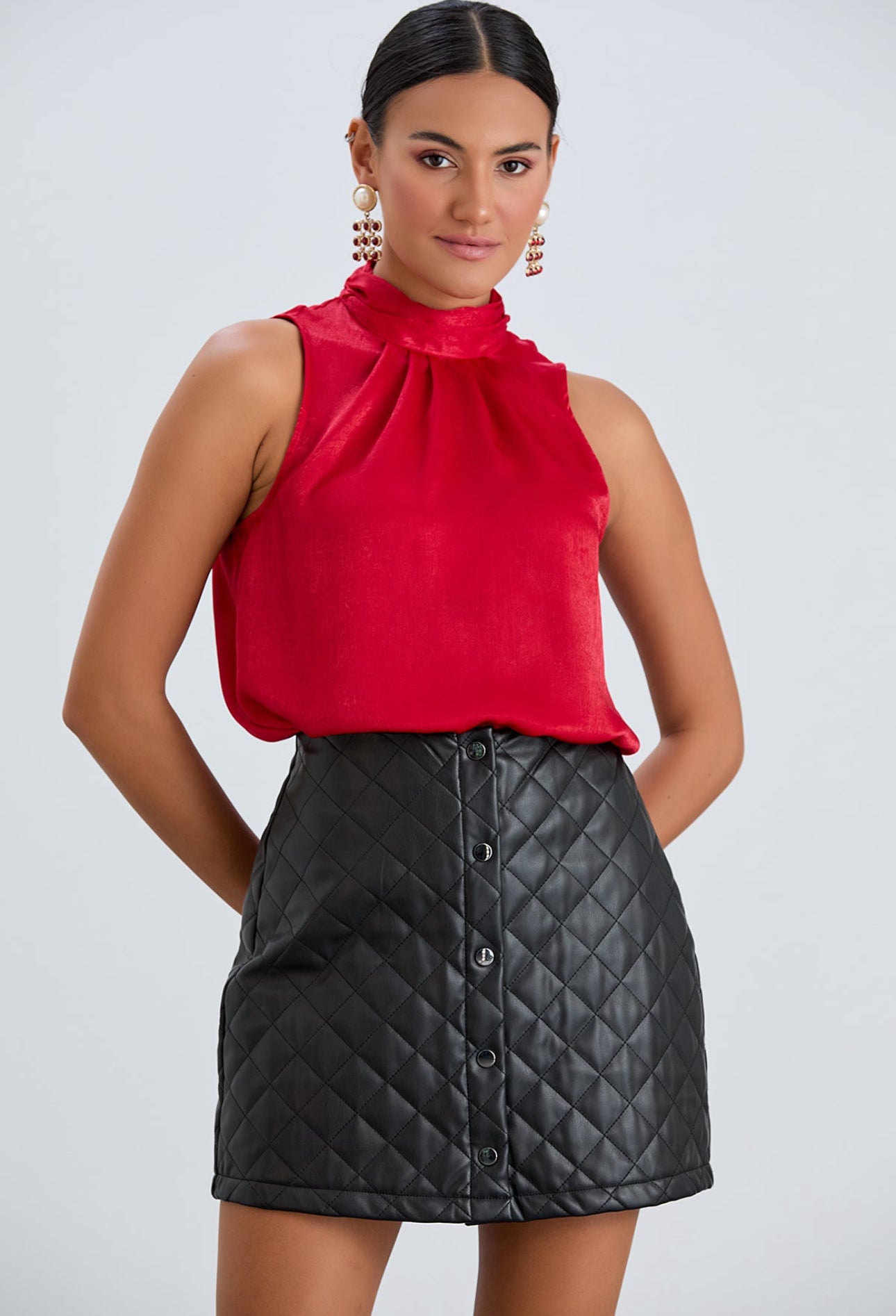 Satin Blouses - Red