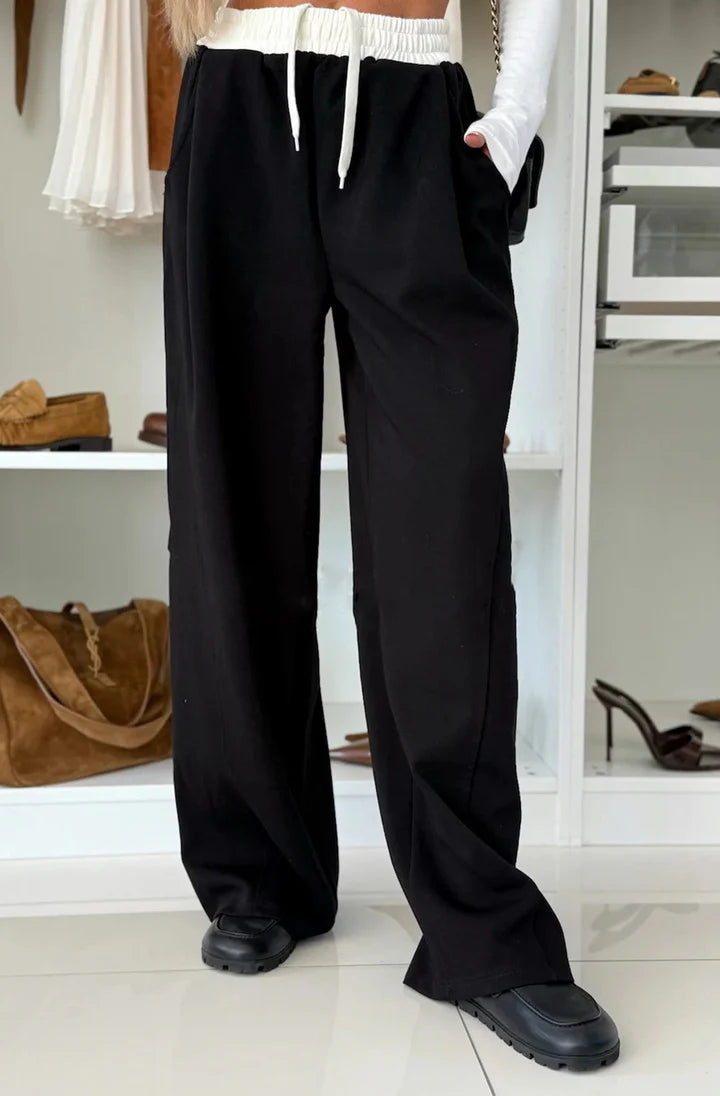 Dottie Wide Leg Trousers - Black