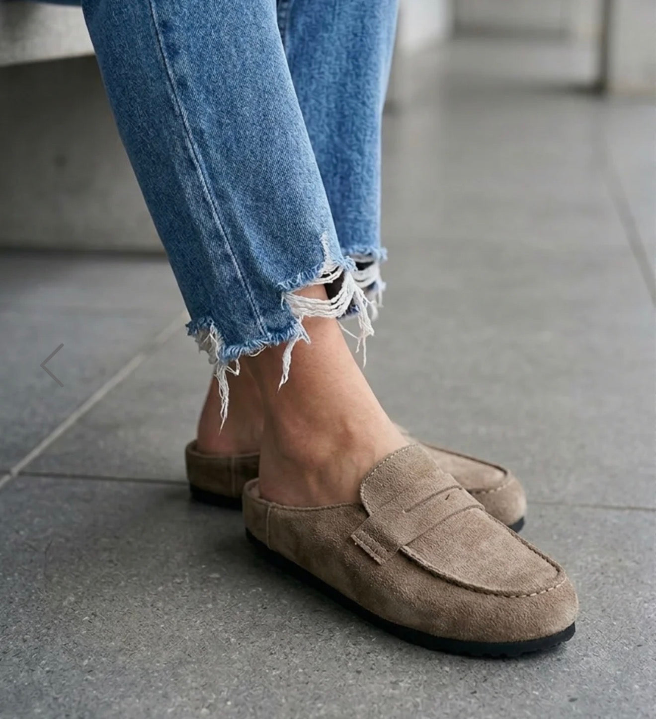 Loafer Mules - Beige