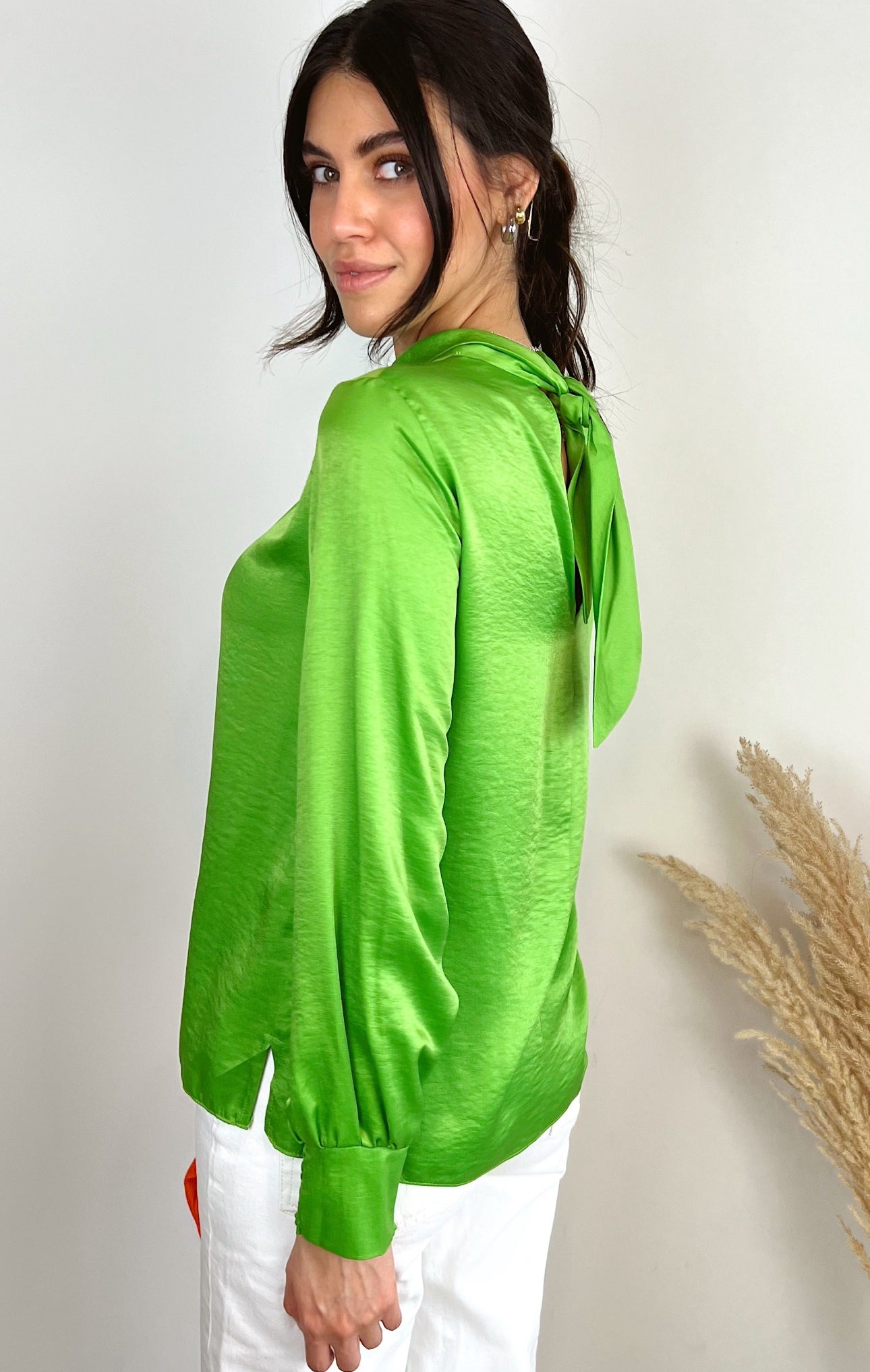 Satin Blouse - Green