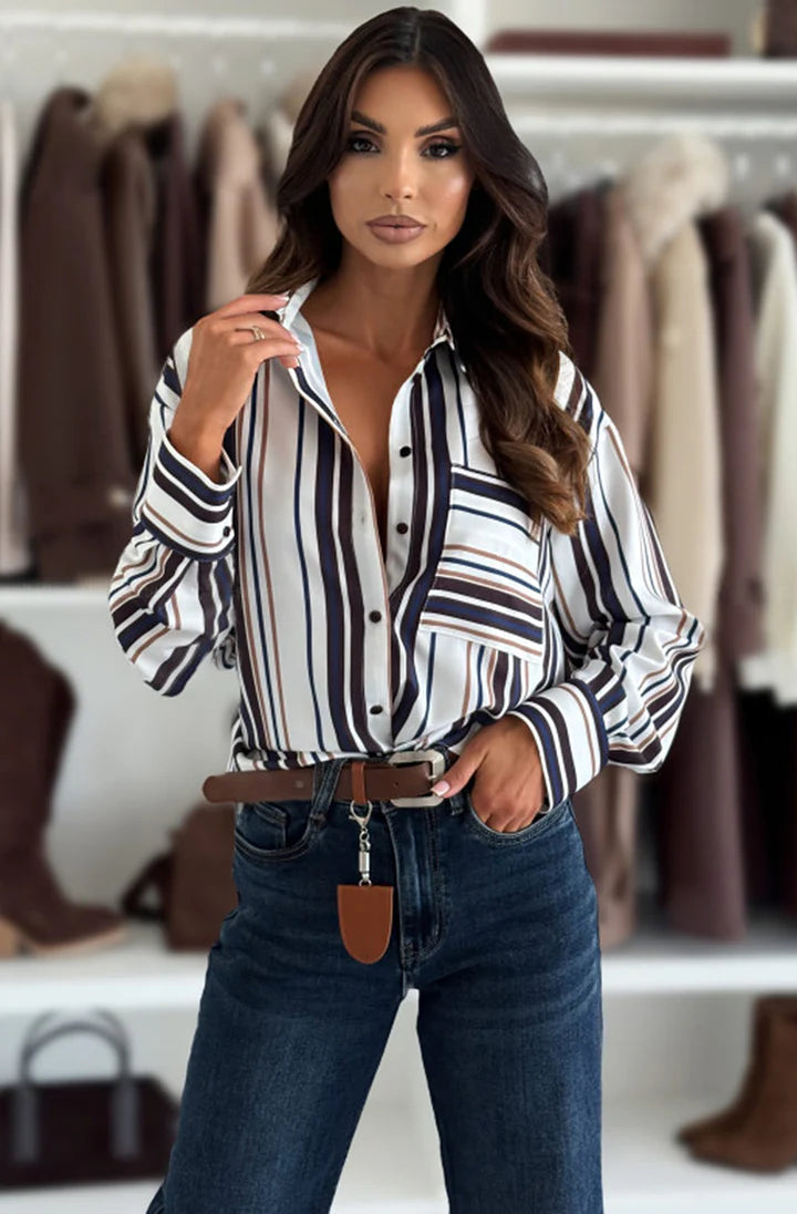 Laurel Stripe Blouse - Ivory