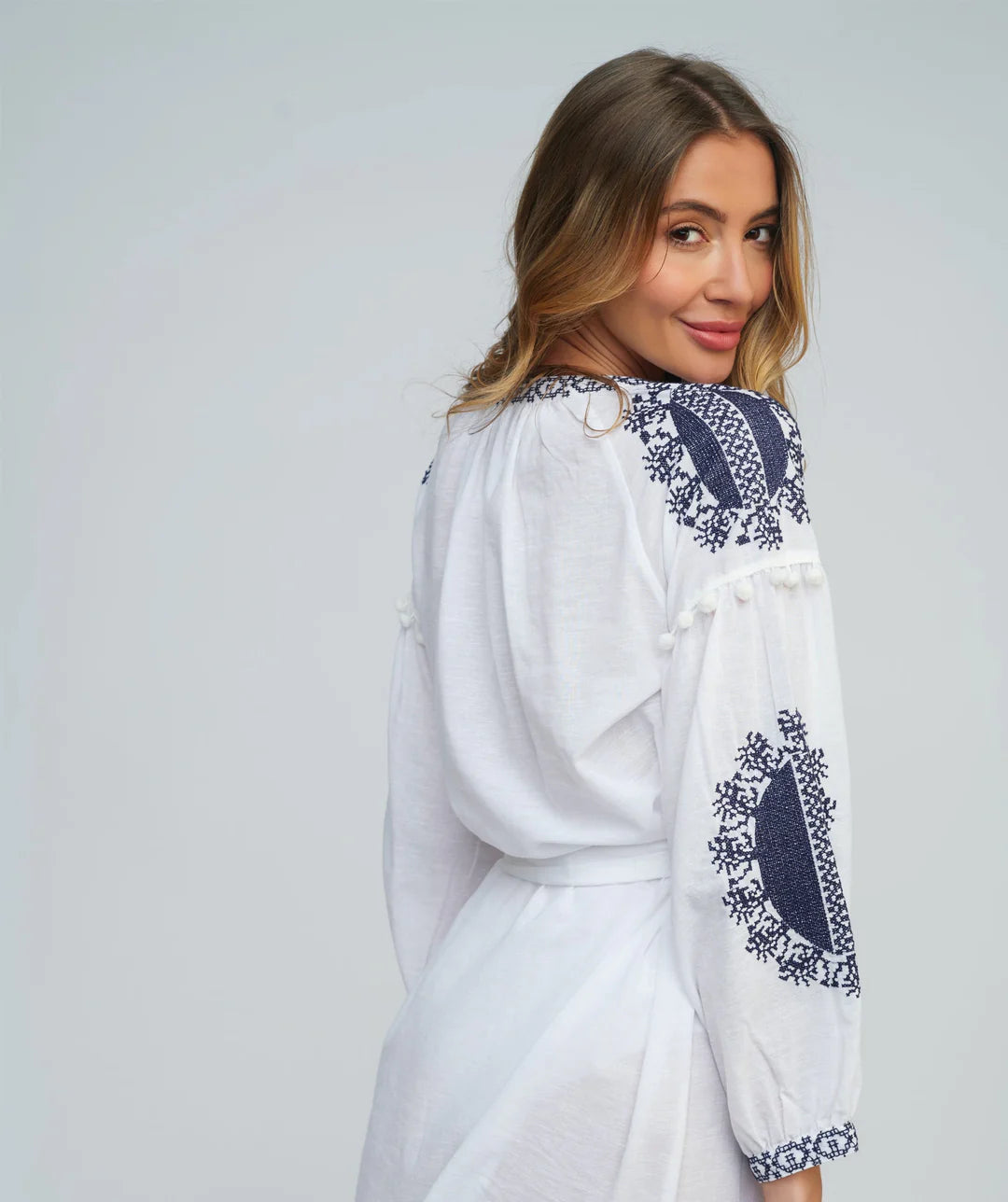 Tunic Dress - White/Navy
