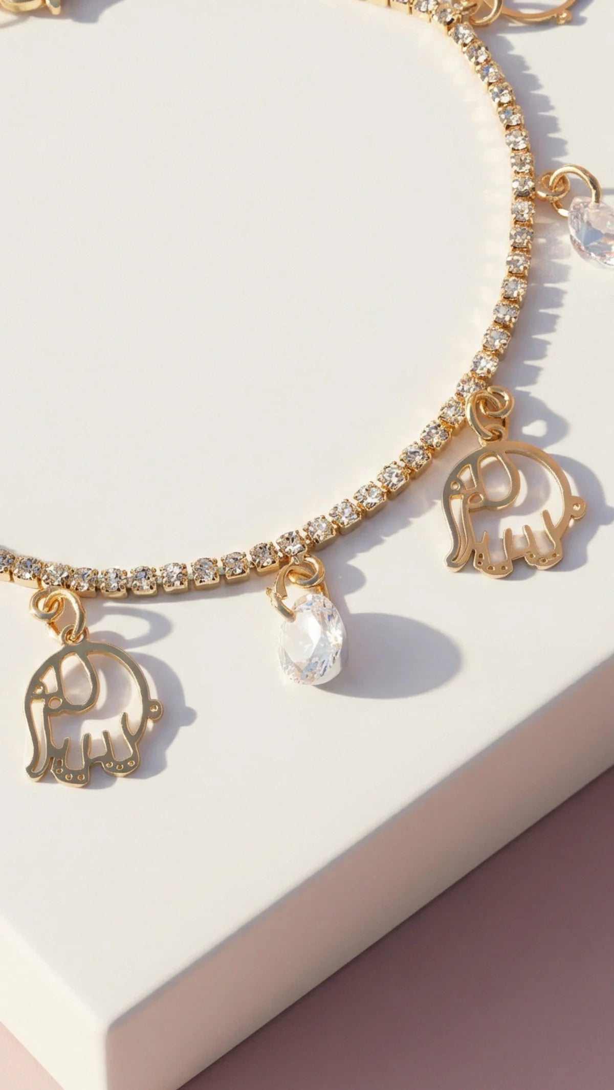 Elephant Chain Anklet - Gold