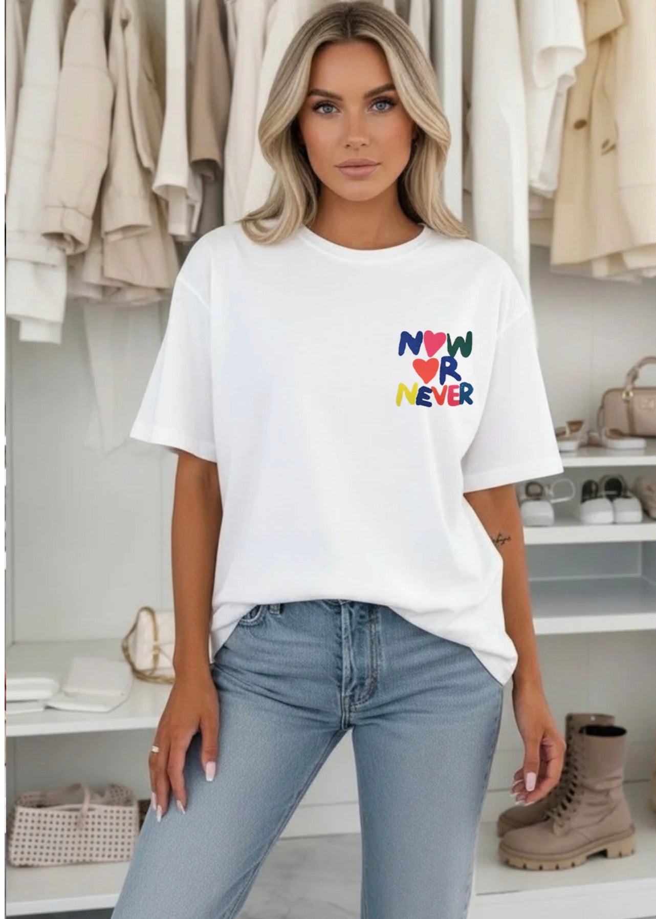 Now or Never T Shirt - Ivory