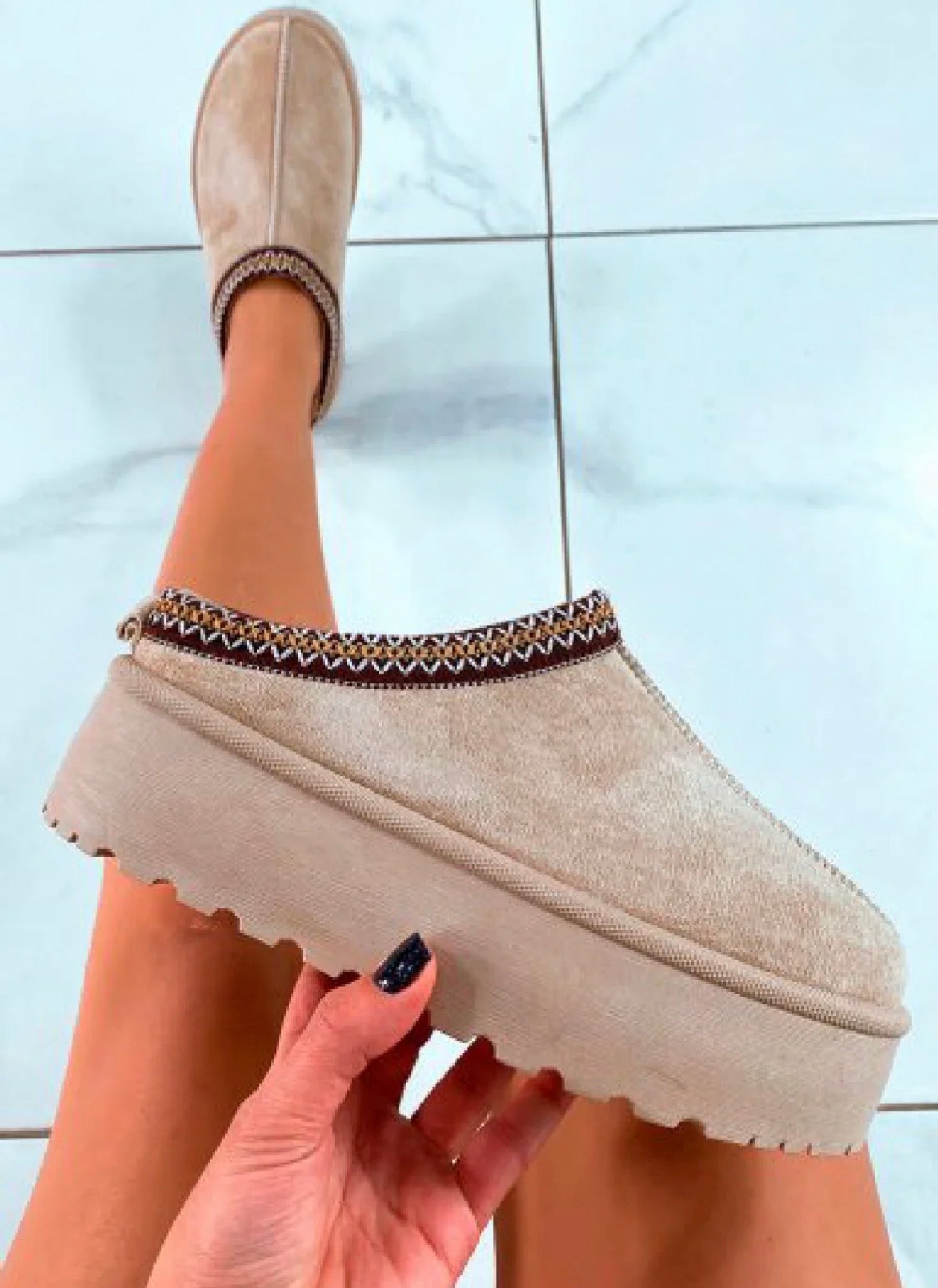 Platform Aztec Mules - Camel