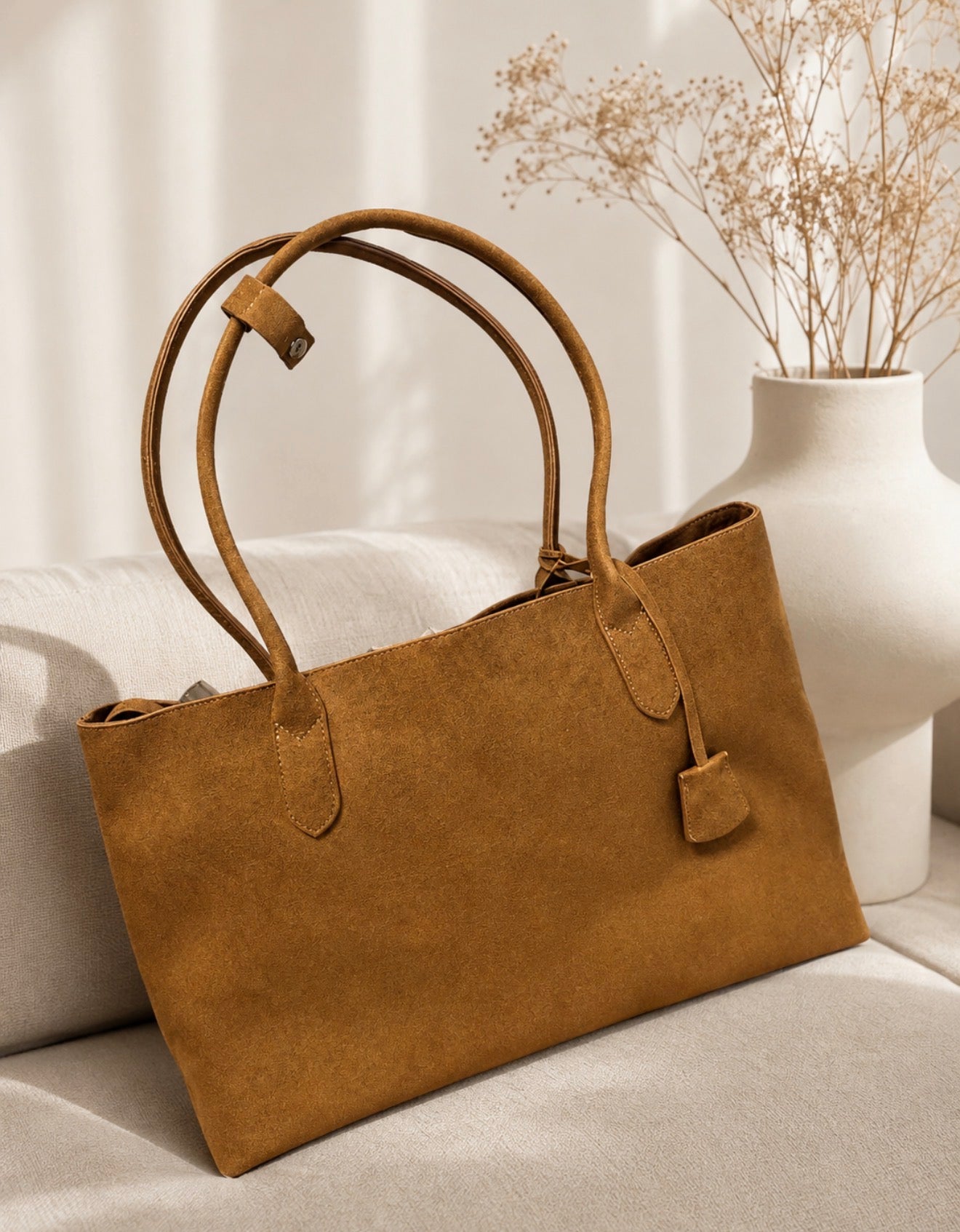 Oversized Suede Tote Bag