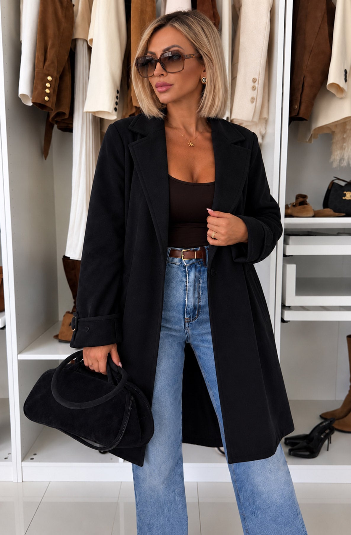 Longline Oversized Jacket - Black