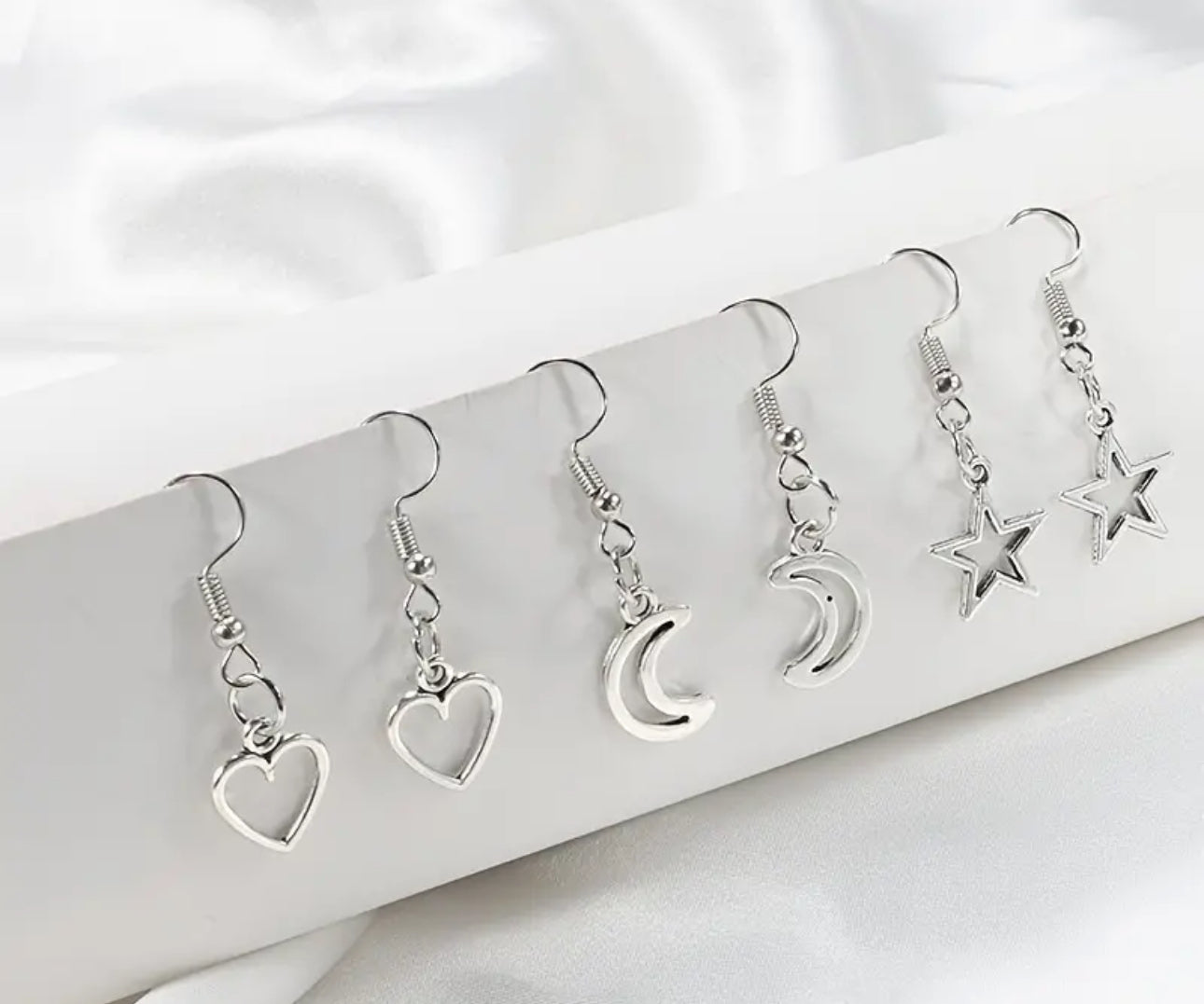 Heart Moon Star Earrings - Set 3
