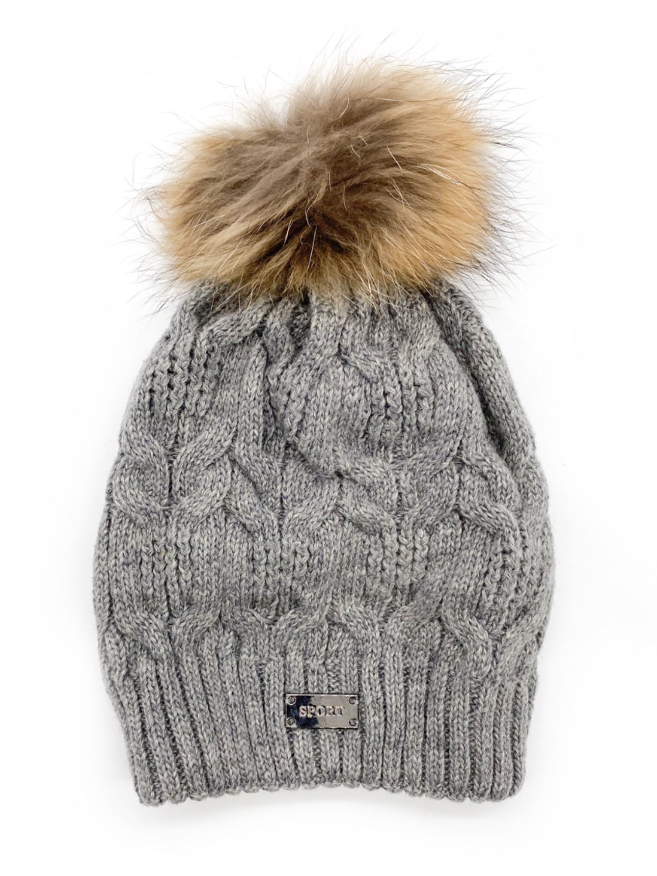 Cable Knit Hats - Grey