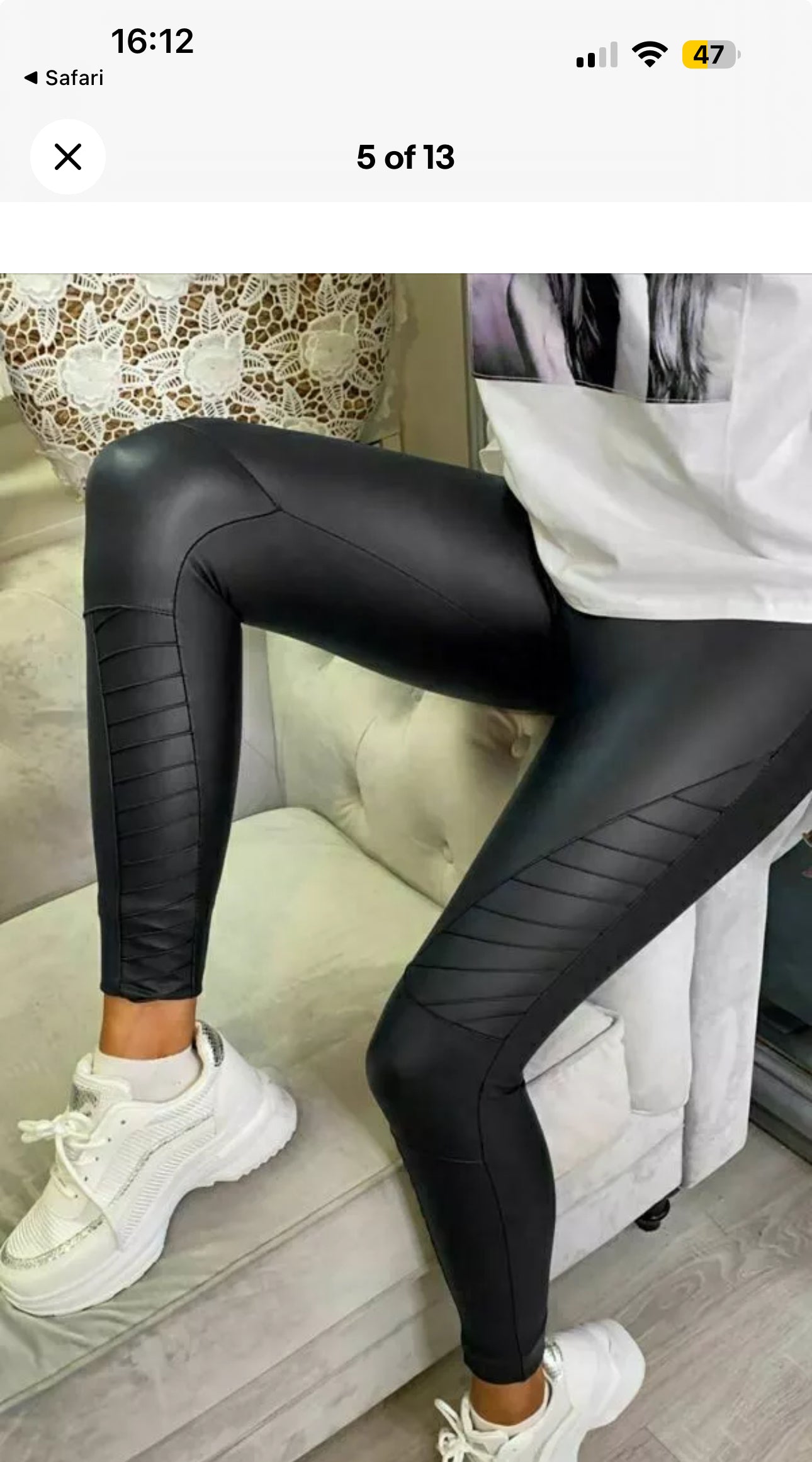 PU Biker Leggings - Black
