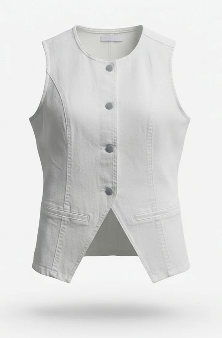 Denim Waistcoat - Ivory