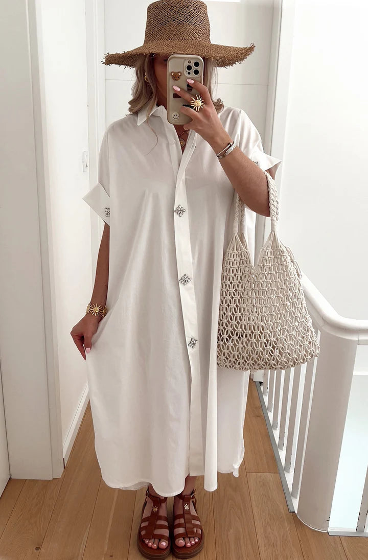 Midaxi Shirt Dress - Ivory