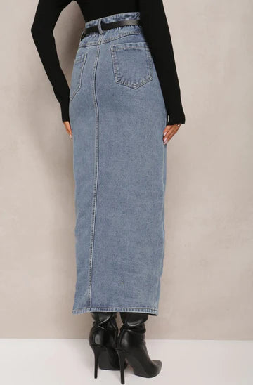 Maxi Denim Skirt - Light Blue
