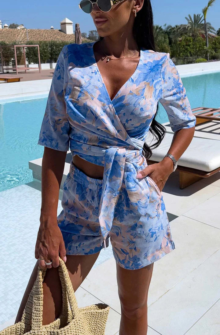 Printed Co Ord Set - Blue
