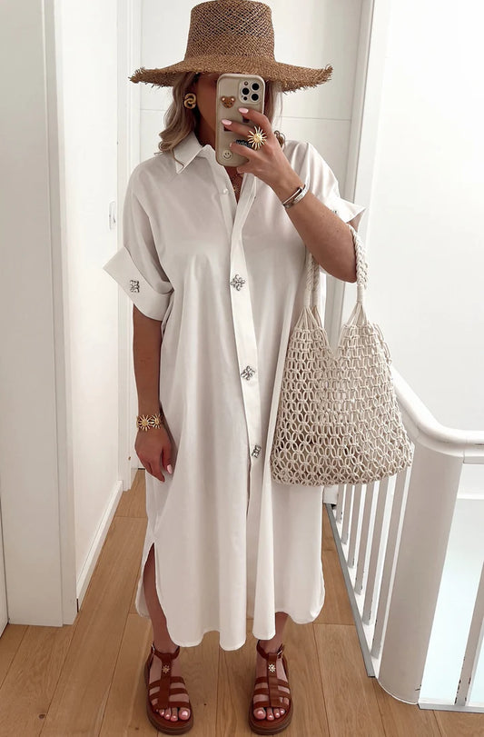 Midaxi Shirt Dress - Ivory