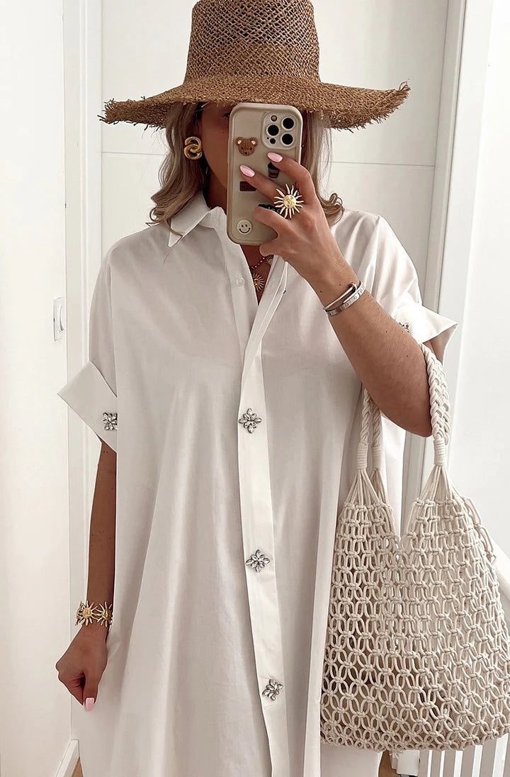 Midaxi Shirt Dress - Ivory