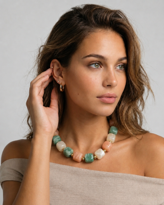 Beaded Necklace - Khaki
