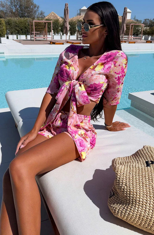 Printed Co Ord Set - Pink