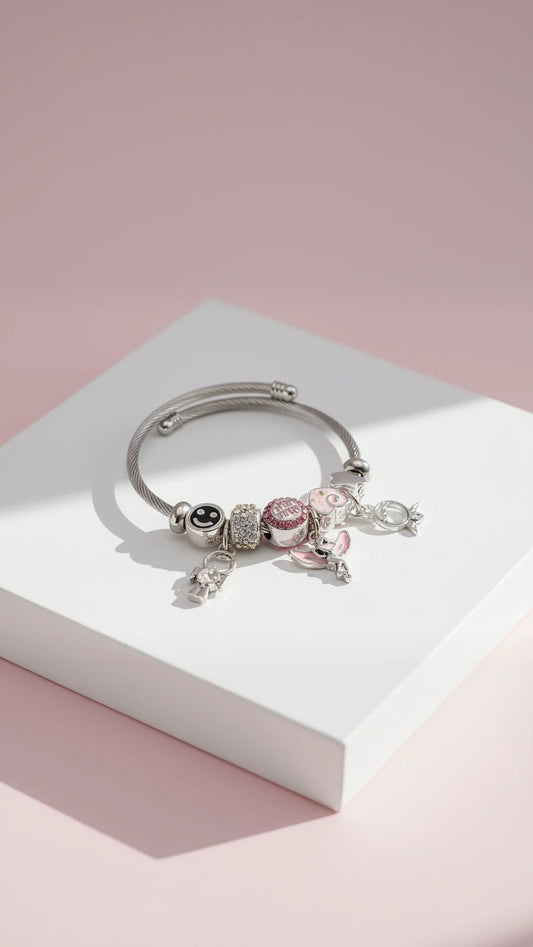 Angel Charm Bracelet - Silver