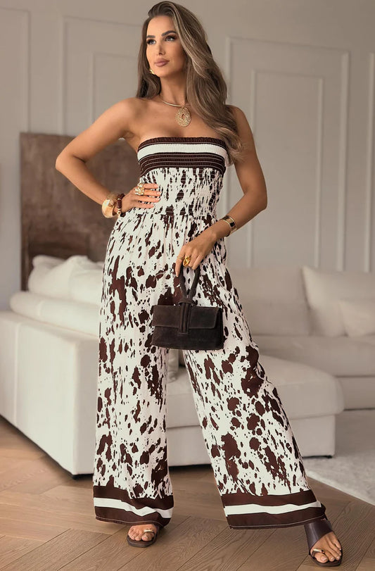Silvia Bandeau Jumpsuit - Brown