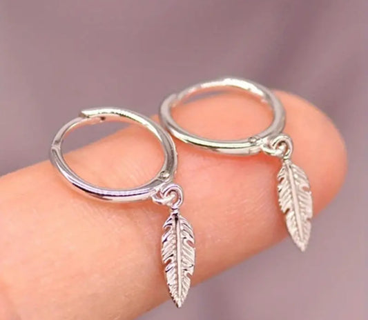 Feather Earrings - Silver