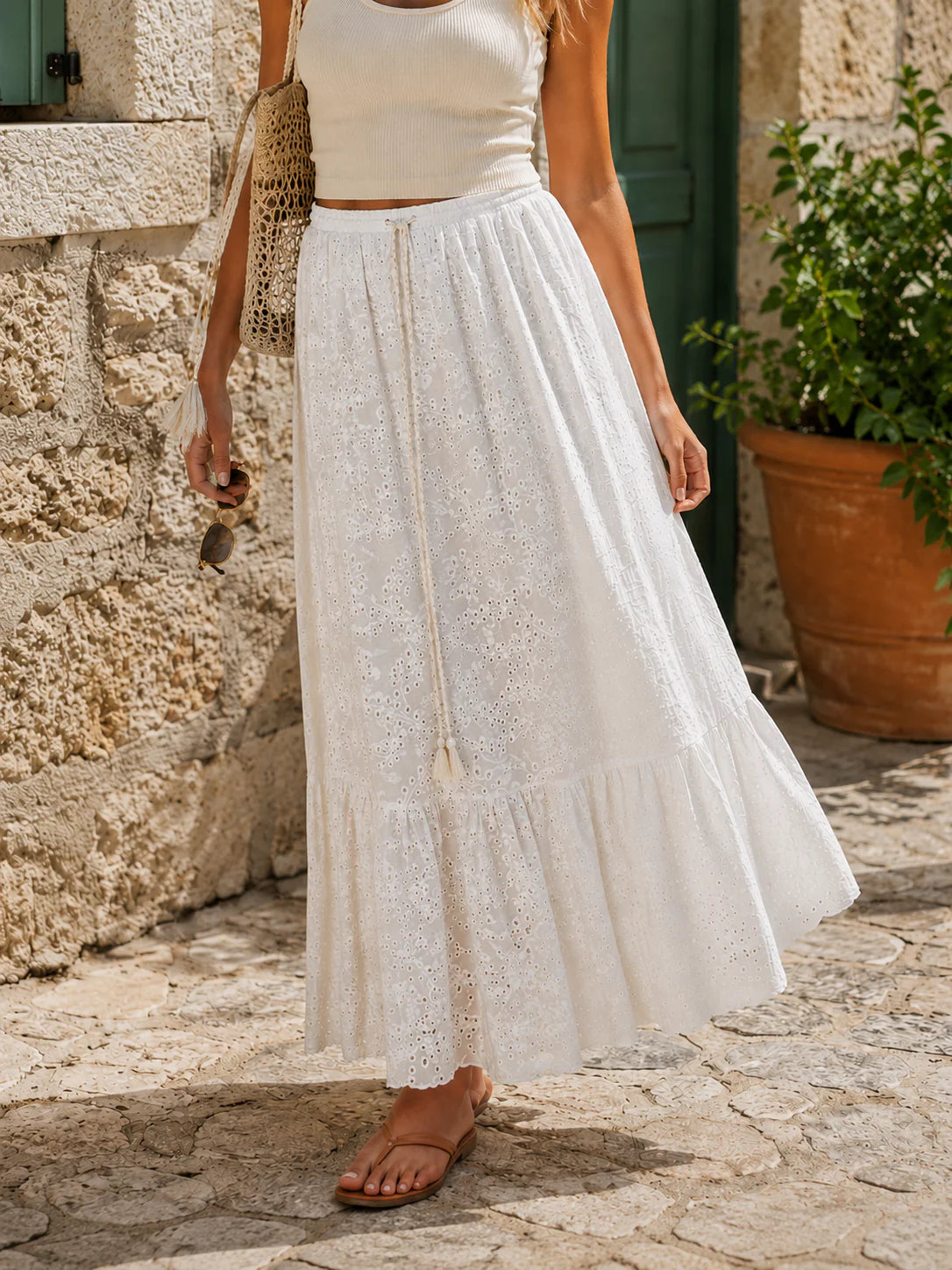 Crochet Cotton Maxi Skirt