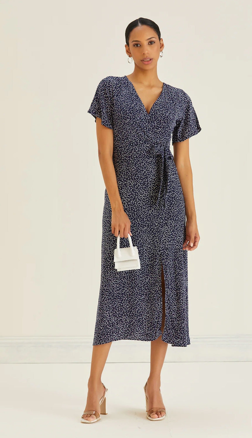 Polka Dot Dress - Navy