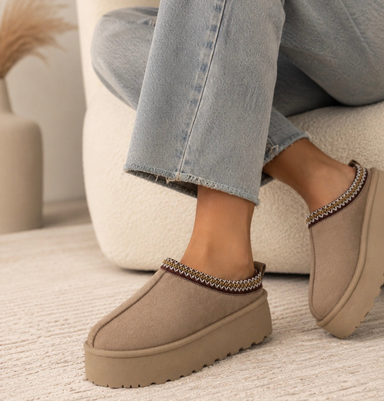 Platform Aztec Mules - Camel