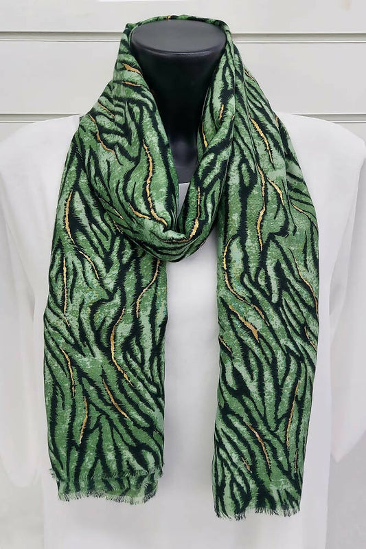 Animal Print Cotton Scarves - Green