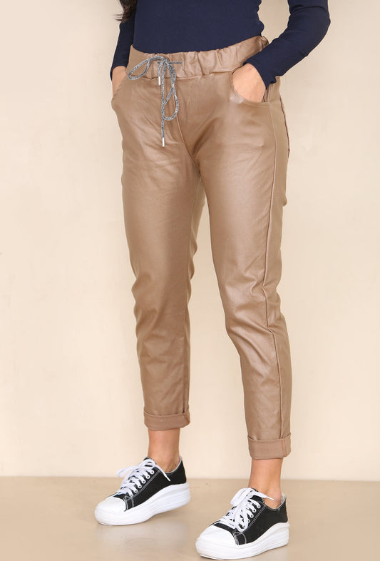 PU Magic Trousers - Camel