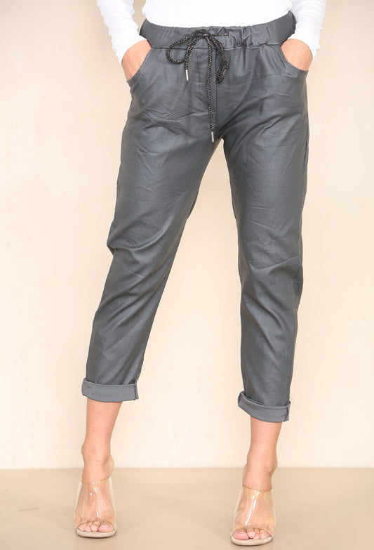 PU Magic Trousers - Charcoal