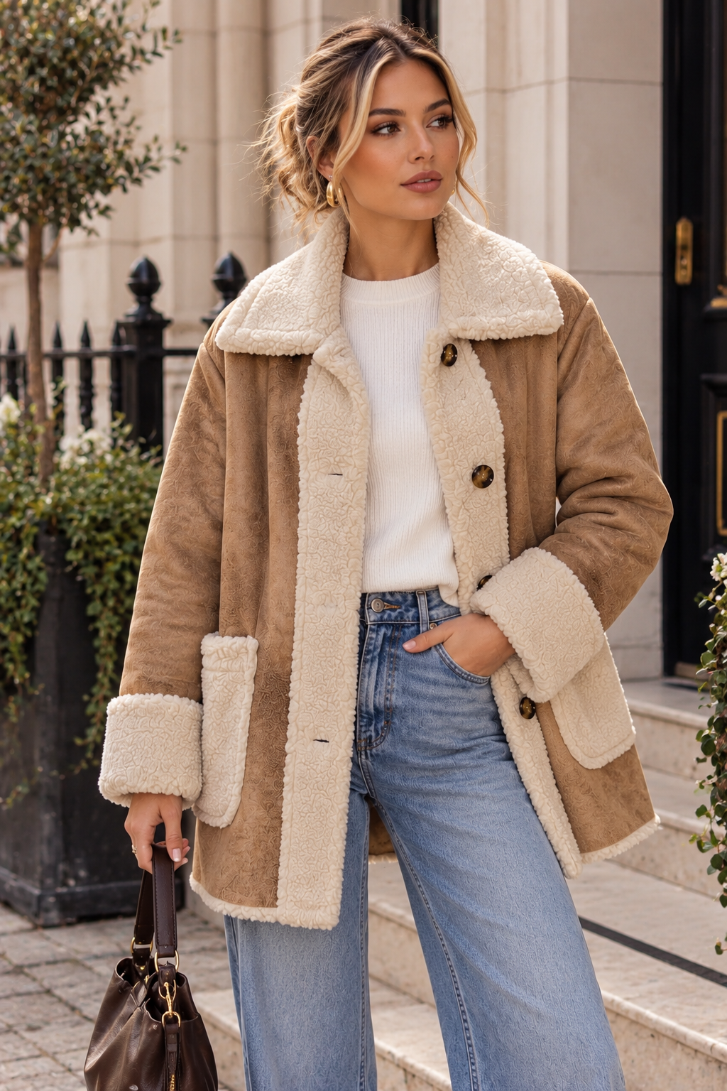 Faux Fur Lined Coats - 2 colours