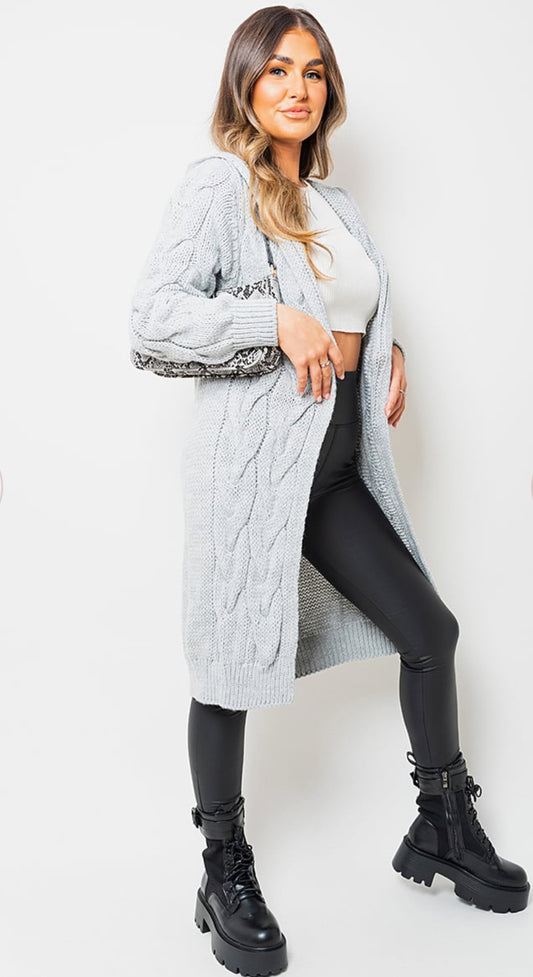 Maddison Hooded Cardigan - Grey