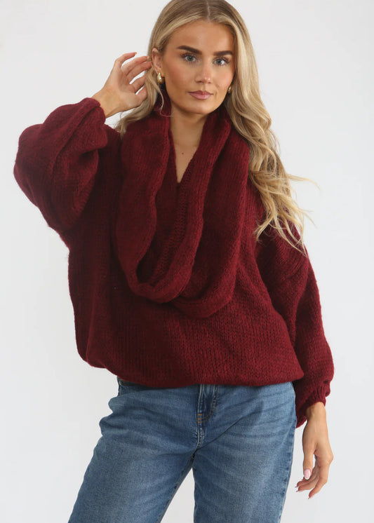 Scarf Knit - Wine