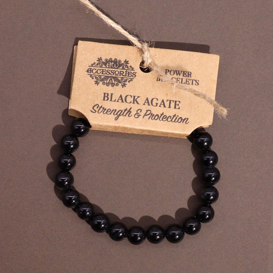 Power Bracelets - Black Agate (Strength & Protection)