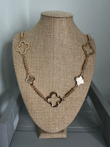 Clover Long Necklace - Gold