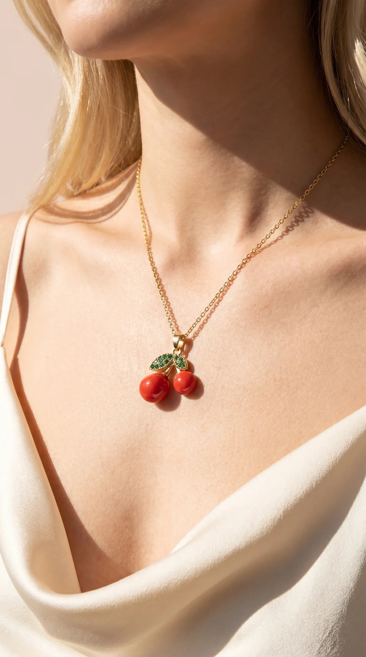 Cherry Necklace - Gold