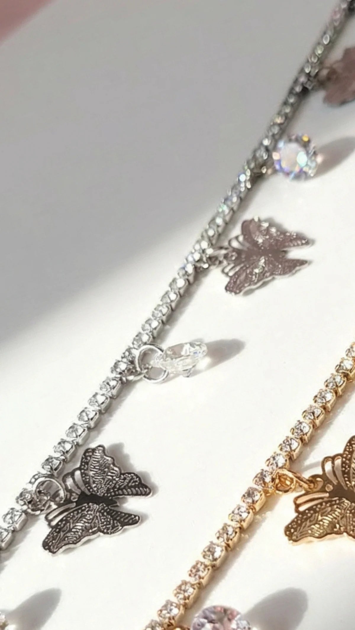 Butterfly Crystal Anklet - 2 colours