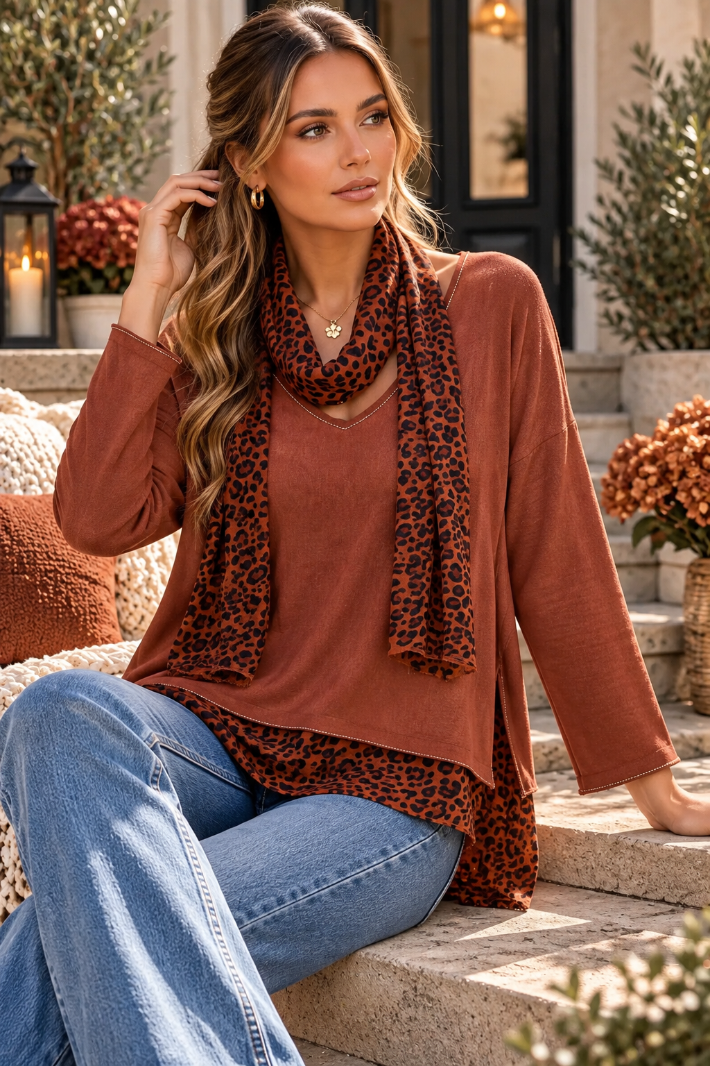 Three Piece Blouse Set - 4 colours
