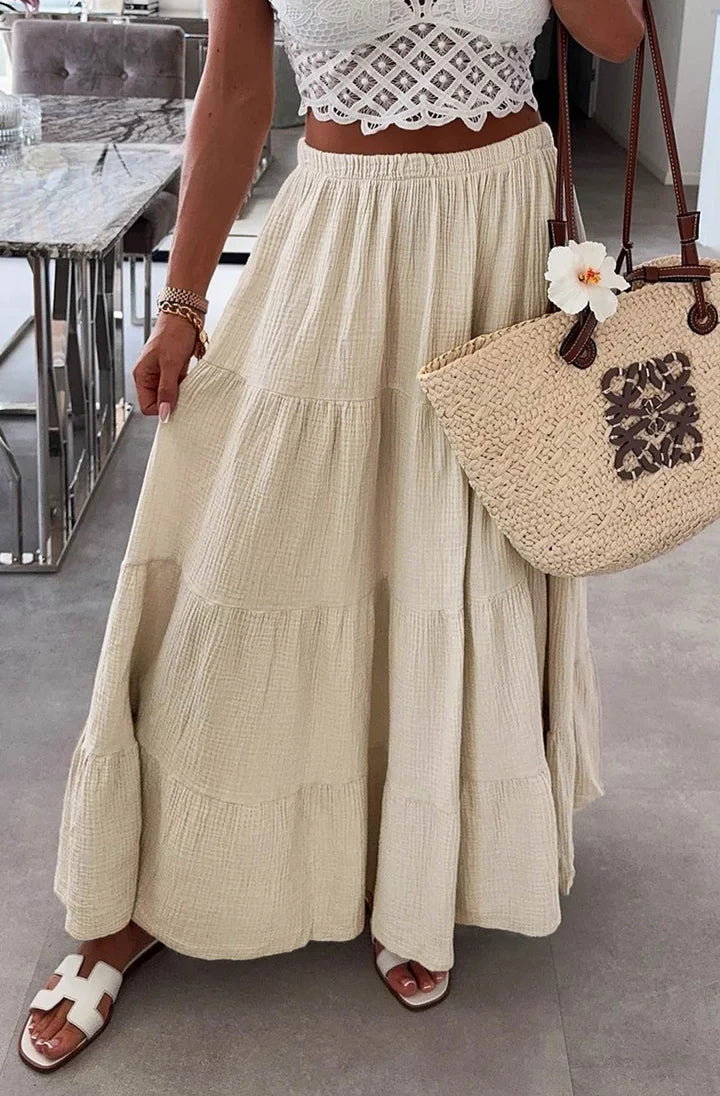 Gypsy Style Skirt - Beige