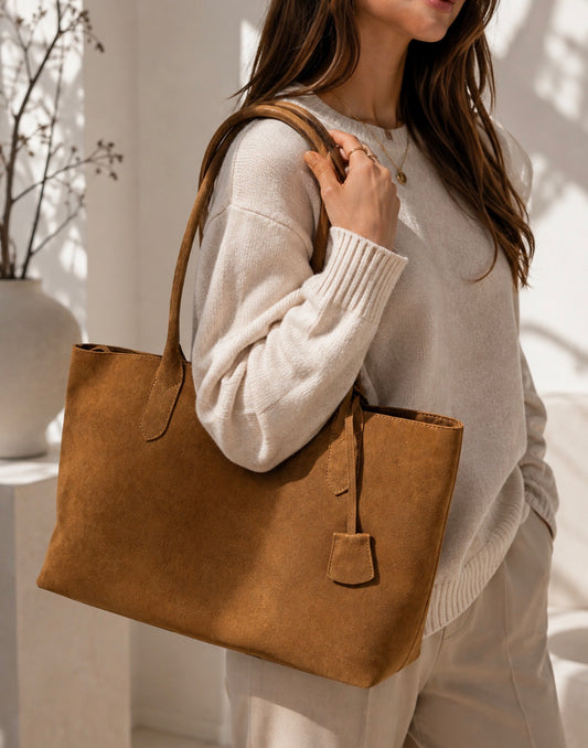 Oversized Suede Tote Bag