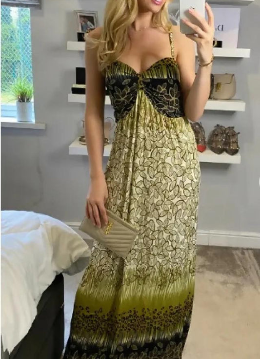 Leaves Maxi Dress - Green