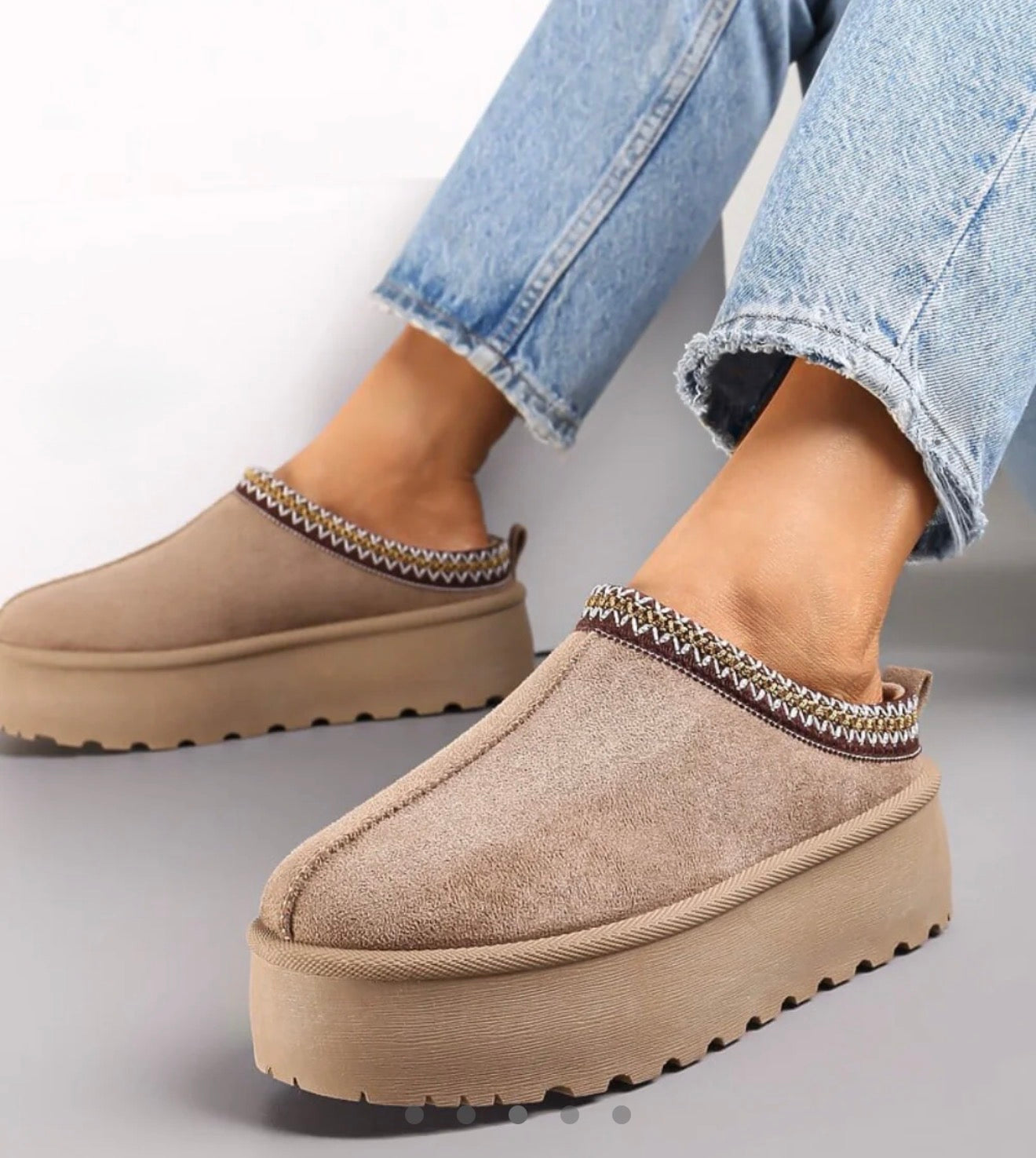 Platform Aztec Mules - Camel